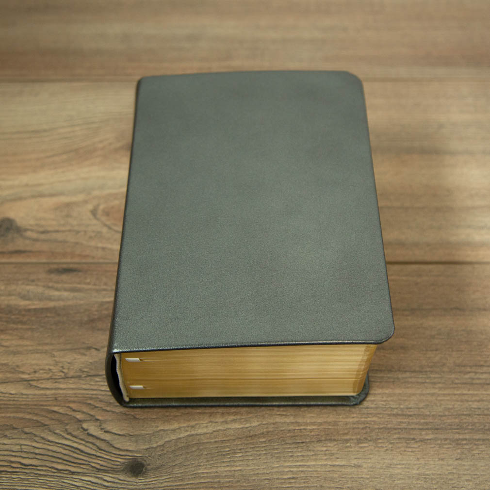 Pearlized Gunmetal LDS Scriptures | Leather Quad, Custom Name